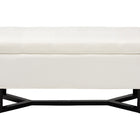 Baxton Studio Esther Modern and Contemporary Beige Velvet Fabric Upholstered and Dark Brown Finished Wood Storage Ottoman