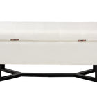 Baxton Studio Esther Modern and Contemporary Beige Velvet Fabric Upholstered and Dark Brown Finished Wood Storage Ottoman