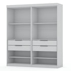 Manhattan Comfort Mulberry Contemporary Modern 36" Wardrobe Closet in White - Set of 2