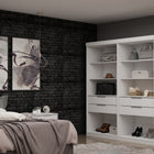 Manhattan Comfort Mulberry Contemporary Modern 36" Wardrobe Closet in White - Set of 2