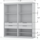 Manhattan Comfort Mulberry Contemporary Modern 36" Wardrobe Closet in White - Set of 2
