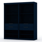 Manhattan Comfort Mulberry Contemporary Modern 36" Wardrobe Closet in Midnight Blue - Set of 2