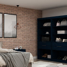 Manhattan Comfort Mulberry Contemporary Modern 36" Wardrobe Closet in Midnight Blue - Set of 2