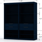 Manhattan Comfort Mulberry Contemporary Modern 36" Wardrobe Closet in Midnight Blue - Set of 2