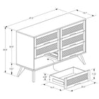 Baxton Studio Barrett Mid-Century Modern Walnut Brown Finished Wood and Synthetic Rattan 6-Drawer Dresser