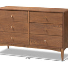 Baxton Studio Landis Mid-Century Modern Ash Walnut Finished Wood 6-Drawer Dresser