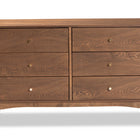 Baxton Studio Landis Mid-Century Modern Ash Walnut Finished Wood 6-Drawer Dresser