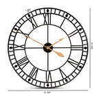 Baxton Studio Janette Classic Contemporary Black and Gold Finished Metal Wall Clock