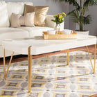 Baxton Studio Kassa Contemporary Glam and Luxe Brushed Gold Metal and White Finished Wood Coffee Table