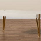 Baxton Studio Kassa Contemporary Glam and Luxe Brushed Gold Metal and White Finished Wood Coffee Table
