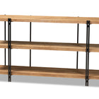 Baxton Studio Tarah Modern Rustic and Industrial Natural Brown Finished Wood and Black Finished Metal Console Table