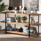 Baxton Studio Tarah Modern Rustic and Industrial Natural Brown Finished Wood and Black Finished Metal Console Table