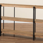 Baxton Studio Tarah Modern Rustic and Industrial Natural Brown Finished Wood and Black Finished Metal Console Table