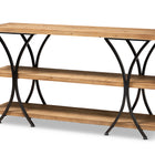 Baxton Studio Terrell Modern Rustic and Industrial Natural Brown Finished Wood and Black Finished Metal Console Table
