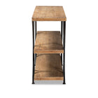 Baxton Studio Terrell Modern Rustic and Industrial Natural Brown Finished Wood and Black Finished Metal Console Table