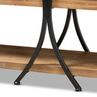 Baxton Studio Terrell Modern Rustic and Industrial Natural Brown Finished Wood and Black Finished Metal Console Table