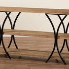 Baxton Studio Terrell Modern Rustic and Industrial Natural Brown Finished Wood and Black Finished Metal Console Table
