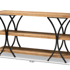 Baxton Studio Terrell Modern Rustic and Industrial Natural Brown Finished Wood and Black Finished Metal Console Table