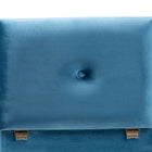 Baxton Studio Elias Modern and Contemporary Sky Blue Velvet Fabric Upholstered and Oak Brown Finished Wood Storage Ottoman