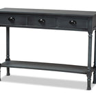 Baxton Studio Garvey French Provincial Dark Blue Gray Wood 3-Drawer Entryway Console Table