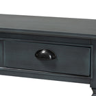 Baxton Studio Garvey French Provincial Dark Blue Gray Wood 3-Drawer Entryway Console Table