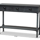 Baxton Studio Garvey French Provincial Dark Blue Gray Wood 3-Drawer Entryway Console Table