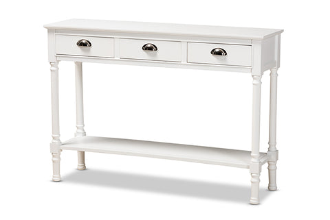 Baxton Studio Garvey French Provincial White Finished Wood 3-Drawer Entryway Console Table