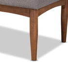 Baxton Studio Sanford Mid-Century Modern Grey Fabric Upholstered and Walnut Brown Finished Wood 2-Piece Dining Nook Banquette Set