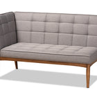 Baxton Studio Sanford Mid-Century Modern Grey Fabric Upholstered and Walnut Brown Finished Wood 3-Piece Dining Nook Set
