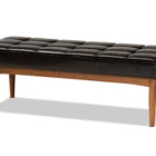 Baxton Studio Sanford Mid-Century Modern Dark Brown Faux Leather Upholstered and Walnut Brown Finished Wood 5-Piece Dining Nook Set