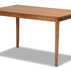 Baxton Studio Sanford Mid-Century Modern Dark Brown Faux Leather Upholstered and Walnut Brown Finished Wood 5-Piece Dining Nook Set