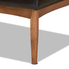 Baxton Studio Sanford Mid-Century Modern Dark Brown Faux Leather Upholstered and Walnut Brown Finished Wood 4-Piece Dining Nook Set