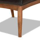 Baxton Studio Sanford Mid-Century Modern Dark Brown Faux Leather Upholstered and Walnut Brown Finished Wood Dining Chair