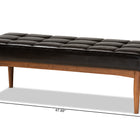 Baxton Studio Sanford Mid-Century Modern Dark Brown Faux Leather Upholstered and Walnut Brown Finished Wood Dining Bench