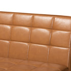 Baxton Studio Sanford Mid-Century Modern Tan Faux Leather Upholstered and Walnut Brown Finished Wood 2-Piece Dining Nook Banquette Set