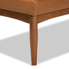 Baxton Studio Sanford Mid-Century Modern Tan Faux Leather Upholstered and Walnut Brown Finished Wood 2-Piece Dining Nook Banquette Set