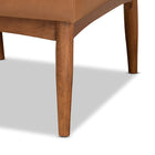 Baxton Studio Sanford Mid-Century Modern Tan Faux Leather Upholstered and Walnut Brown Finished Wood Dining Chair