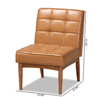 Baxton Studio Sanford Mid-Century Modern Tan Faux Leather Upholstered and Walnut Brown Finished Wood Dining Chair