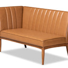 Baxton Studio Daymond Mid-Century Modern Tan Faux Leather Upholstered and Walnut Brown Finished Wood 4-Piece Dining Nook Set