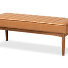 Baxton Studio Daymond Mid-Century Modern Tan Faux Leather Upholstered and Walnut Brown Finished Wood 4-Piece Dining Nook Set