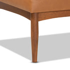 Baxton Studio Daymond Mid-Century Modern Tan Faux Leather Upholstered and Walnut Brown Finished Wood 3-Piece Dining Nook Set