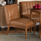 Baxton Studio Daymond Mid-Century Modern Tan Faux Leather Upholstered and Walnut Brown Finished Wood Dining Chair