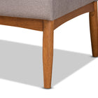 Baxton Studio Riordan Mid-Century Modern Grey Fabric Upholstered and Walnut Brown Finished Wood 2-Piece Dining Nook Banquette Set