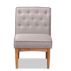 Baxton Studio Riordan Mid-Century Modern Grey Fabric Upholstered and Walnut Brown Finished Wood Dining Chair