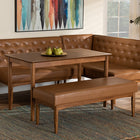 Baxton Studio Riordan Mid-Century Modern Tan Faux Leather Upholstered and Walnut Brown Finished Wood 4-Piece Dining Nook Set