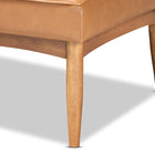 Baxton Studio Riordan Mid-Century Modern Tan Faux Leather Upholstered and Walnut Brown Finished Wood 5-Piece Dining Nook Set