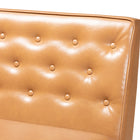 Baxton Studio Riordan Mid-Century Modern Tan Faux Leather Upholstered and Walnut Brown Finished Wood 2-Piece Dining Nook Banquette Set