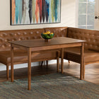Baxton Studio Riordan Mid-Century Modern Tan Faux Leather Upholstered and Walnut Brown Finished Wood 3-Piece Dining Nook Set