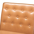Baxton Studio Riordan Mid-Century Modern Tan Faux Leather Upholstered and Walnut Brown Finished Wood Dining Chair