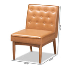 Baxton Studio Riordan Mid-Century Modern Tan Faux Leather Upholstered and Walnut Brown Finished Wood Dining Chair